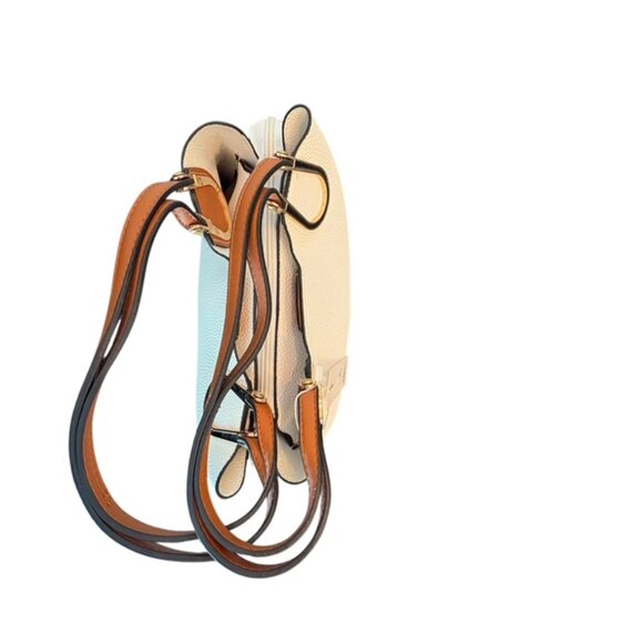 Empire Pebbled faux leather handbag white with gold horseshoe detail NWT - Picture 8 of 8